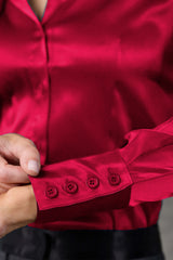 Rose Red Haven Fitted Satin Shirt