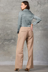 Sterling Blue Regent Pleated Satin French Cuff Shirt