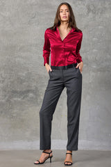 Rose Red Haven Fitted Satin Shirt