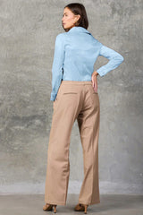 Sterling Blue Regent Pleated Satin French Cuff Shirt