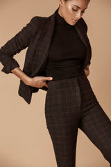 womens tan plaid blazer