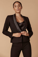 Signature Black Jacquard Tuxedo Blazer