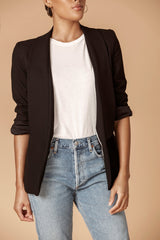 Black Shawl Collared Boyfriend Blazer