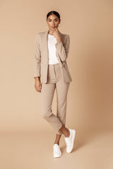 Camel Shawl Collared Boyfriend Blazer