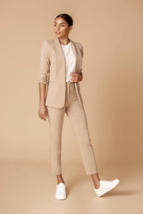 Camel Shawl Collared Boyfriend Blazer