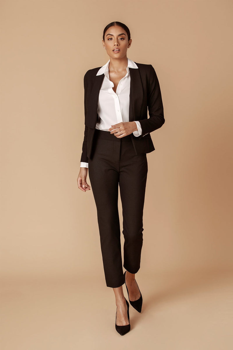 Black Stretch Tailored Ankle Pant