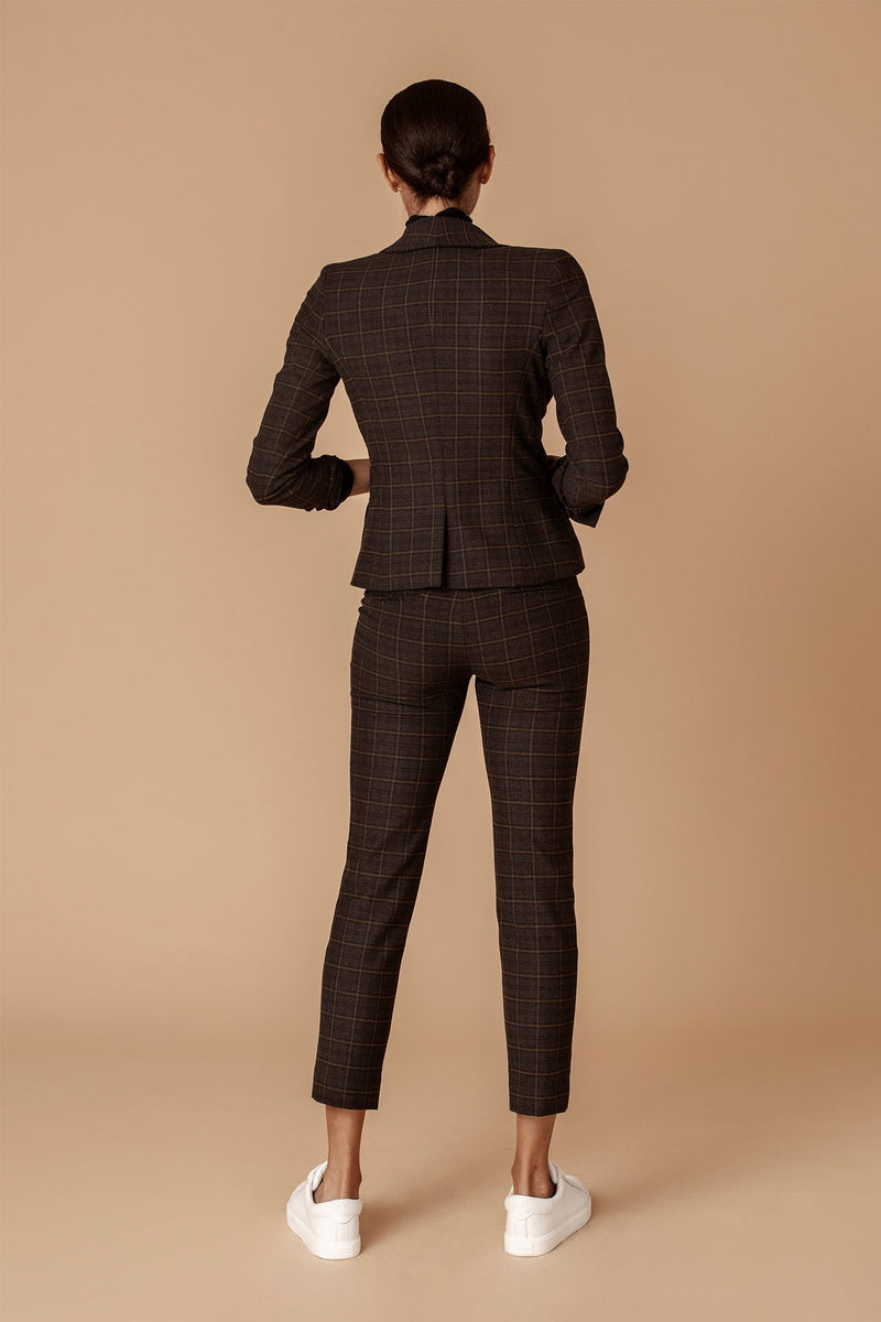 classic tan plaid blazer