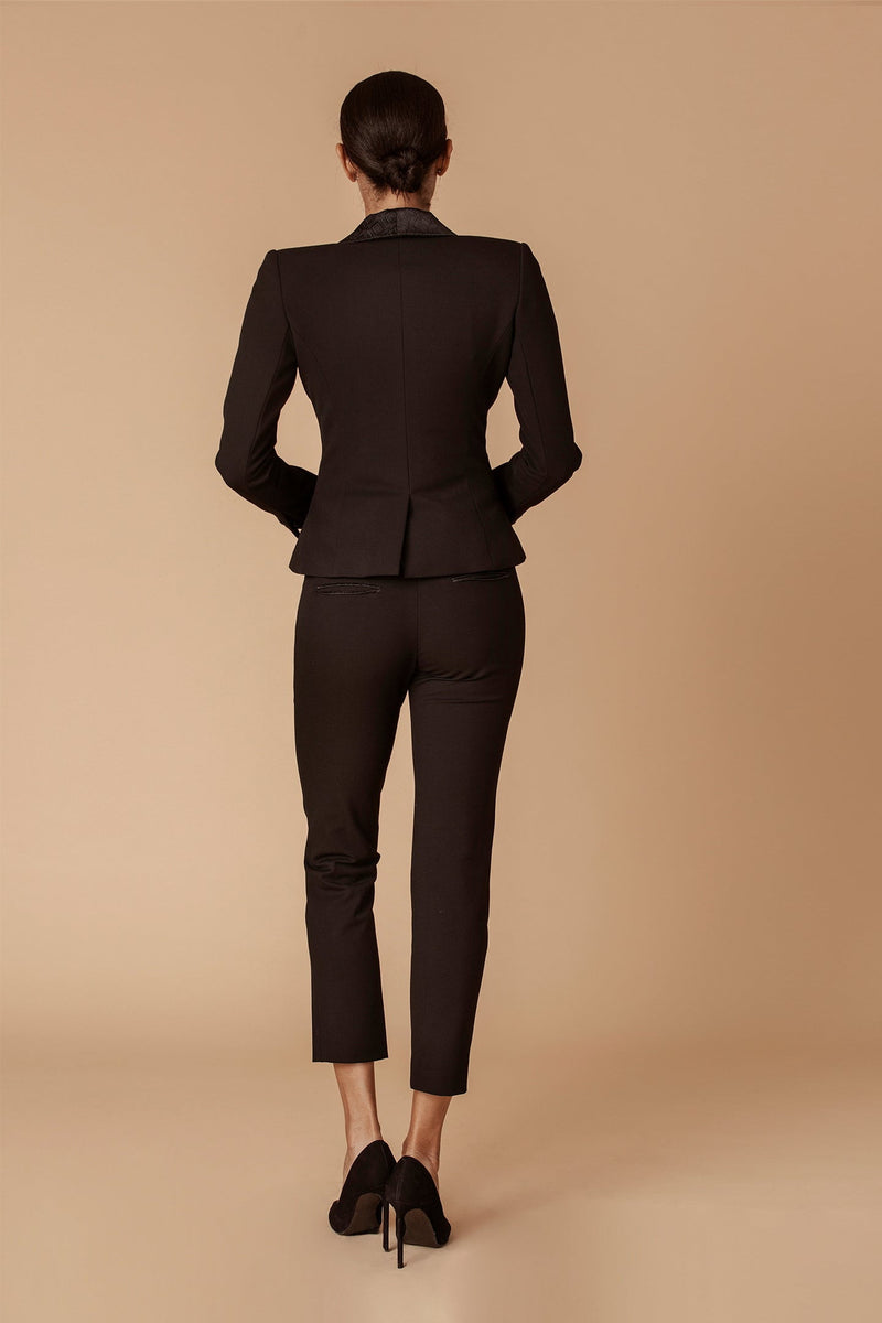 Signature Black Jacquard Tuxedo Blazer