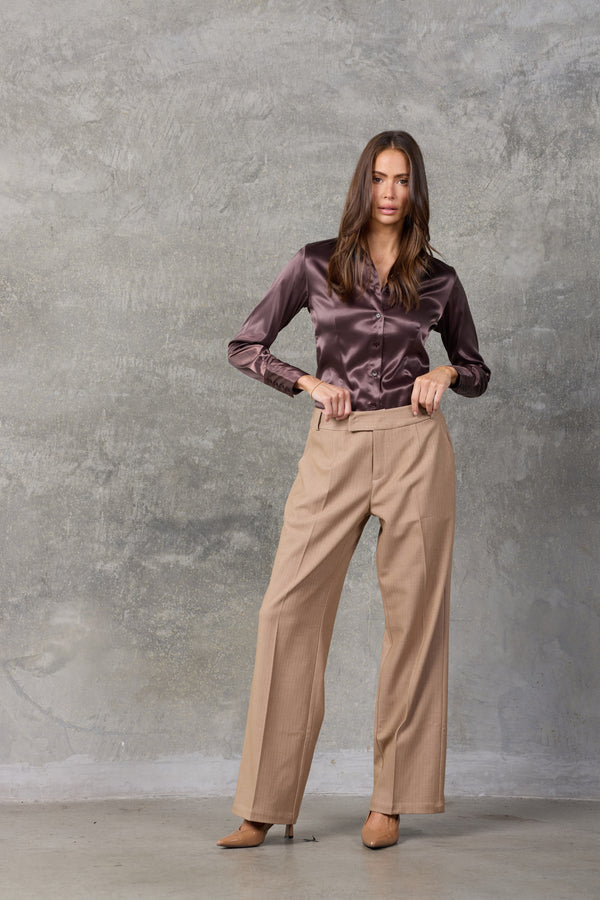 The Edit Camel Wide Leg Pants
