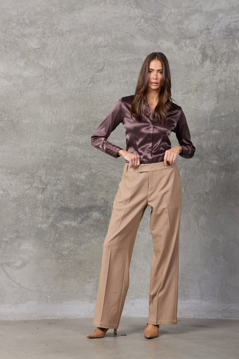 The Edit Camel Wide Leg Pants
