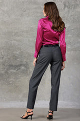 Wild Aster Haven Fitted Satin Shirt