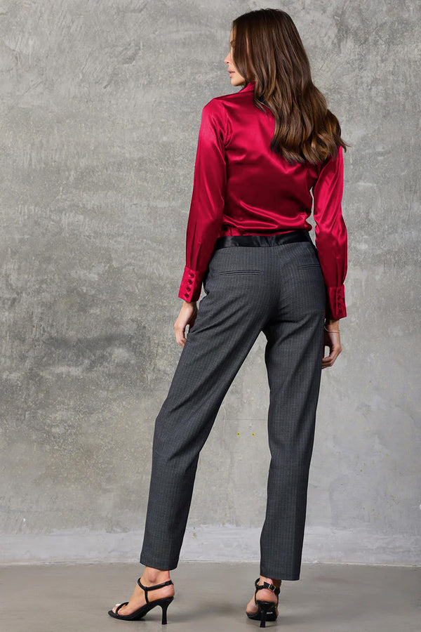 Rose Red Haven Fitted Satin Shirt