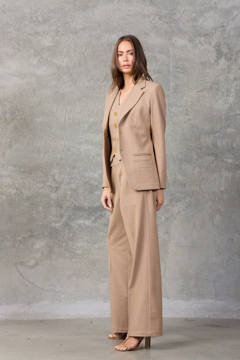 The Estate Camel Pinstripe Blazer