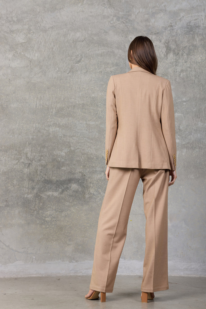 The Estate Camel Pinstripe Blazer