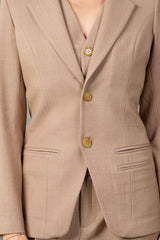 The Estate Camel Pinstripe Blazer