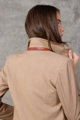 The Estate Camel Pinstripe Blazer