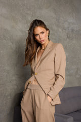 The Estate Camel Pinstripe Blazer