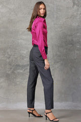 Wild Aster Haven Fitted Satin Shirt