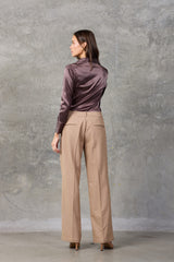 The Edit Camel Wide Leg Pants