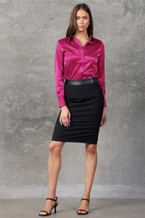 Wild Aster Haven Fitted Satin Shirt
