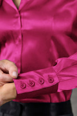 Wild Aster Haven Fitted Satin Shirt