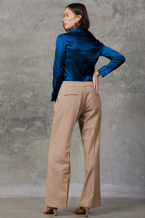Blue Quartz Regent Pleated Satin French Cuff Shirt