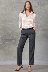Ivory Haven Fitted Satin Shirt