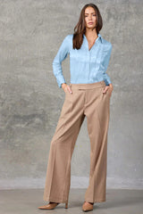 Sterling Blue Regent Pleated Satin French Cuff Shirt