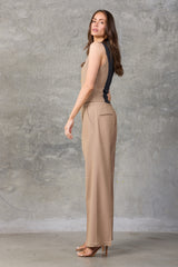 The Edit Camel Wide Leg Pants