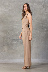 The Edit Camel Wide Leg Pants