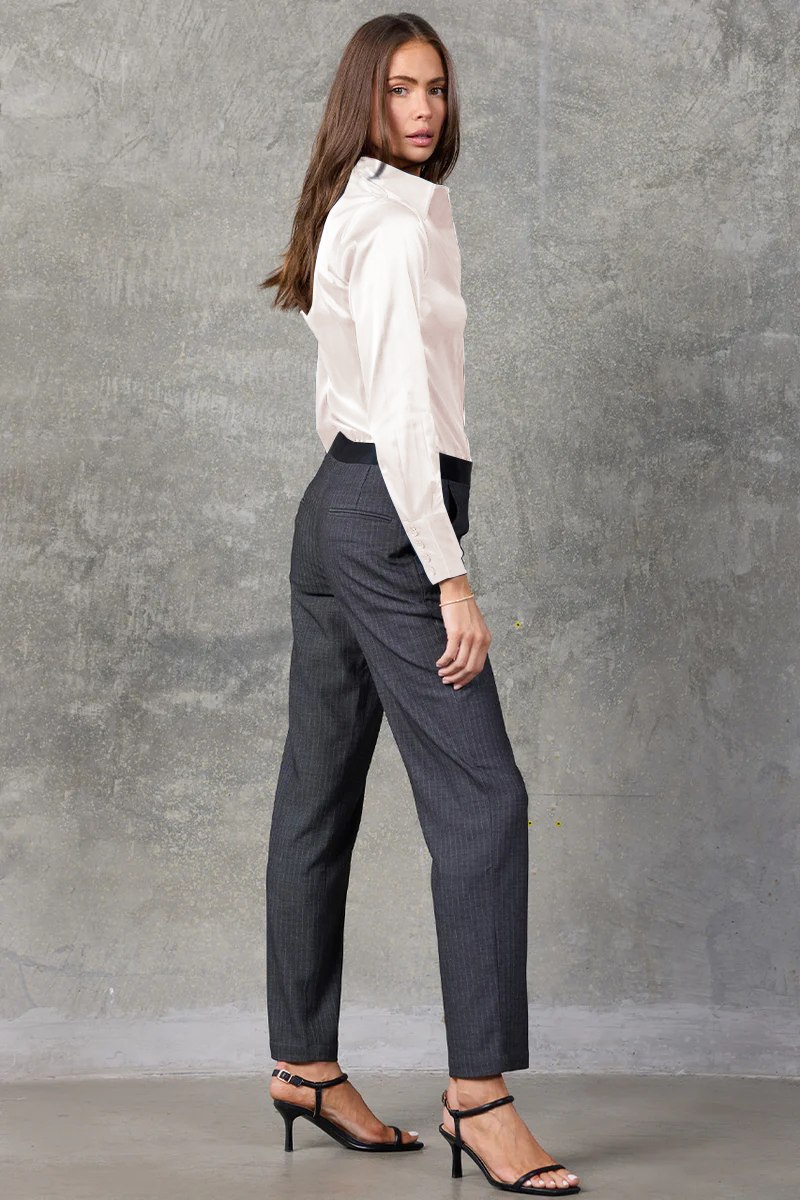 Ivory Haven Fitted Satin Shirt