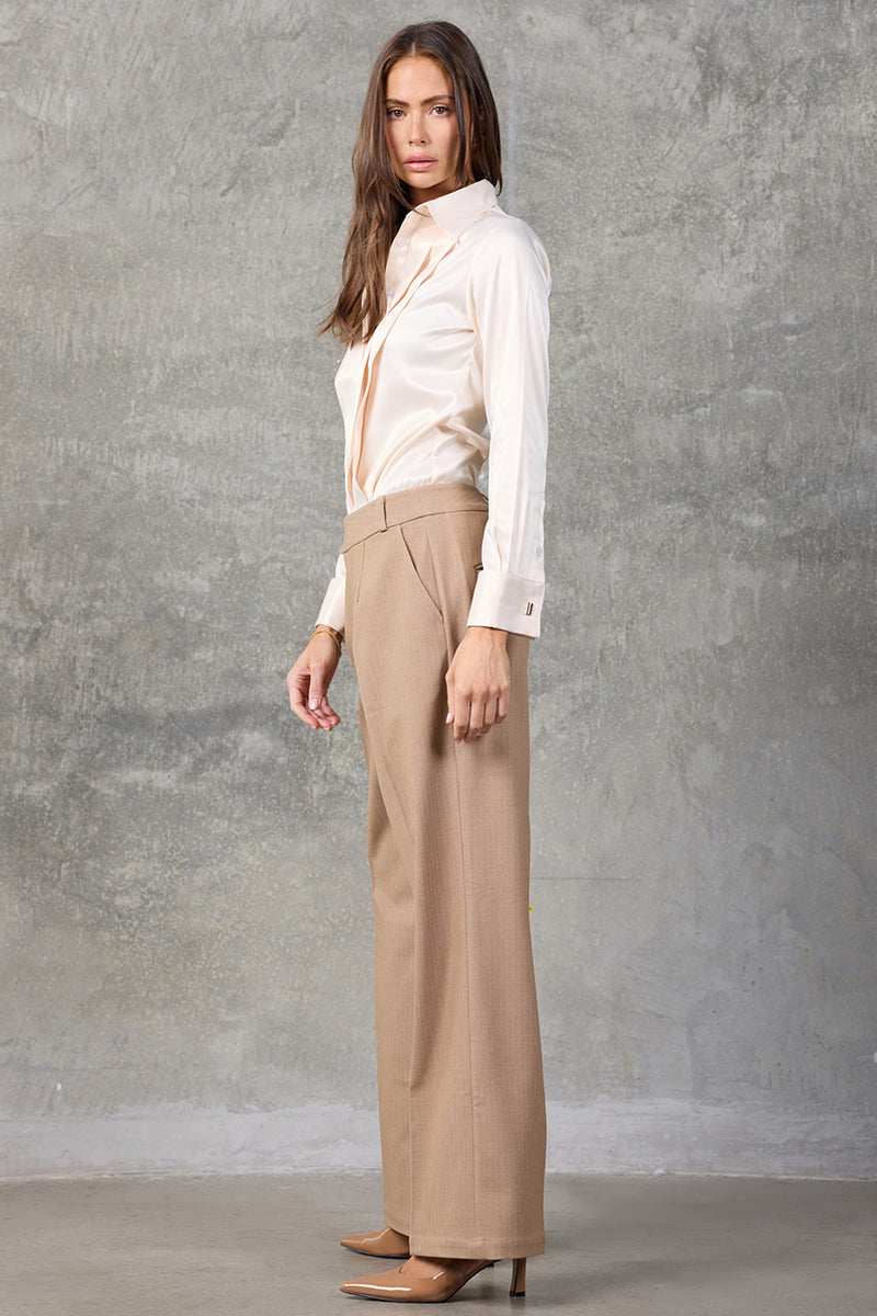 Regent Pleated Satin French Cuff Shirt