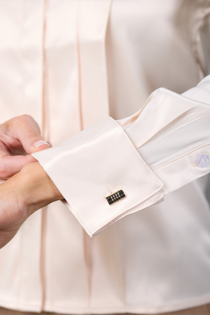 Regent Pleated Satin French Cuff Shirt