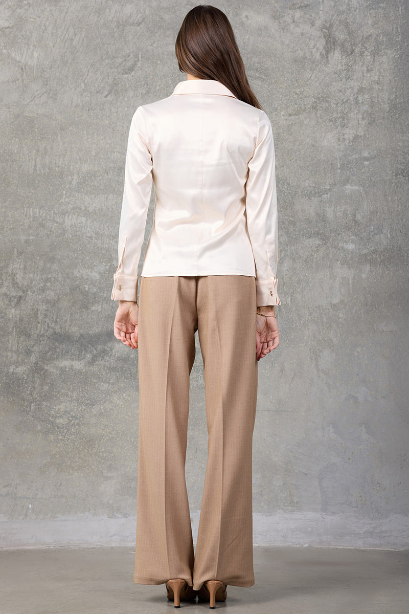 Regent Pleated Satin French Cuff Shirt