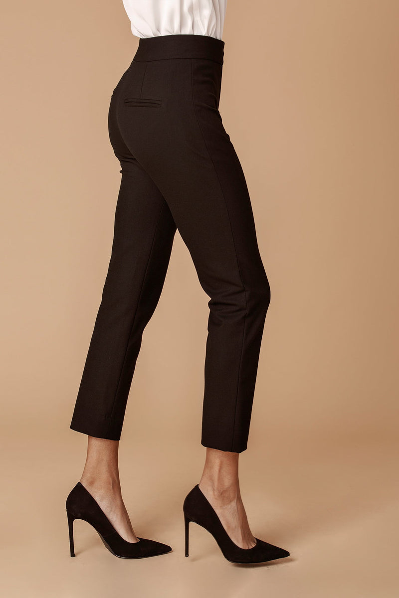 The Stretch Tailored Ankle Pant in Black